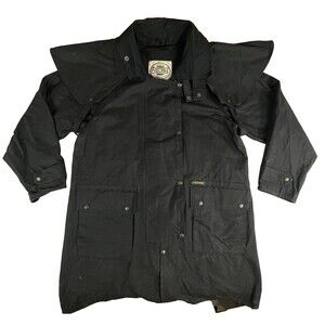 DRIZA-BONE Deluxe Short Riding Coat Jacket Men’s LG Black Made In Australia Vtg